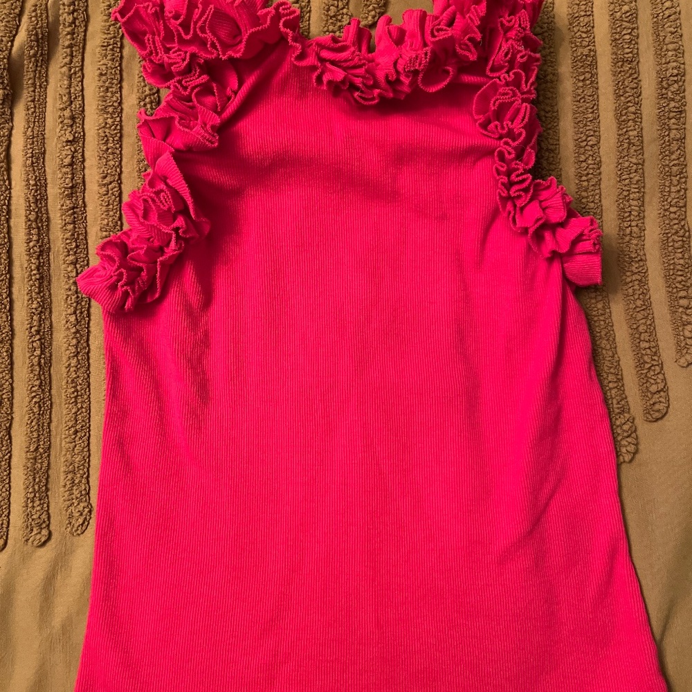 Red Anthro ruffle tank